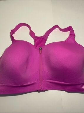 Victoria’s Secret Pink Active Front Zip Sports Bra Seamless Lightly Lined L DD